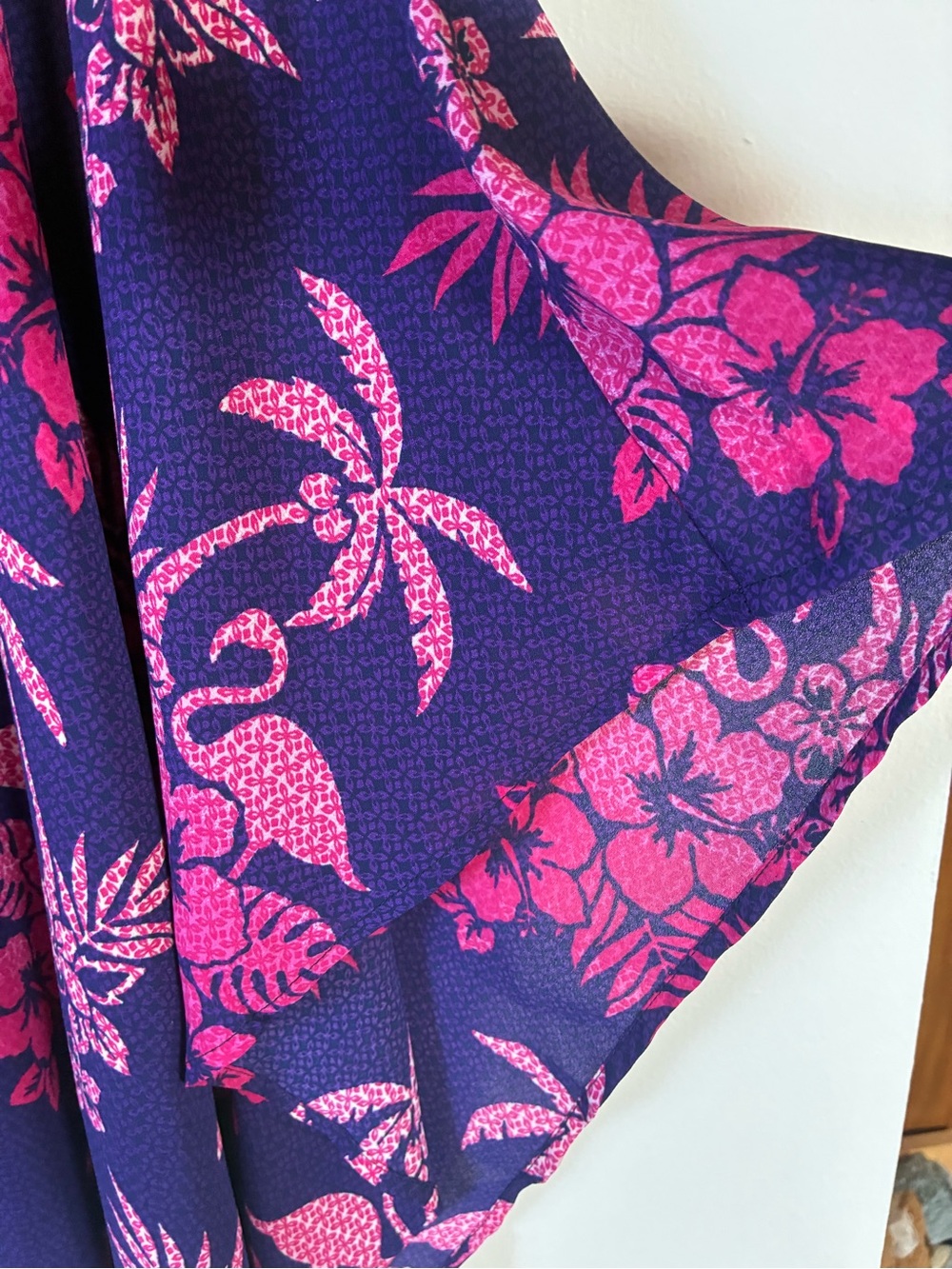 Quacker Factory Kimono Ruana 2X Tropical Floral Flamingo - Picture 5 of 7